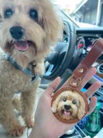 Custom Hand-Carved 3D Leather Pet Keychain | Bespoke Portrait Charm by F&C Studio - Image 3