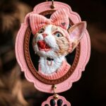 custom leather cat dog keychain